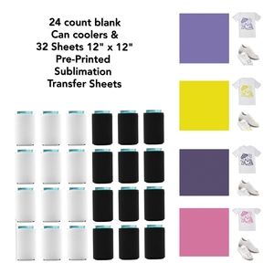 24 blank Can coolers & 32 Sheets